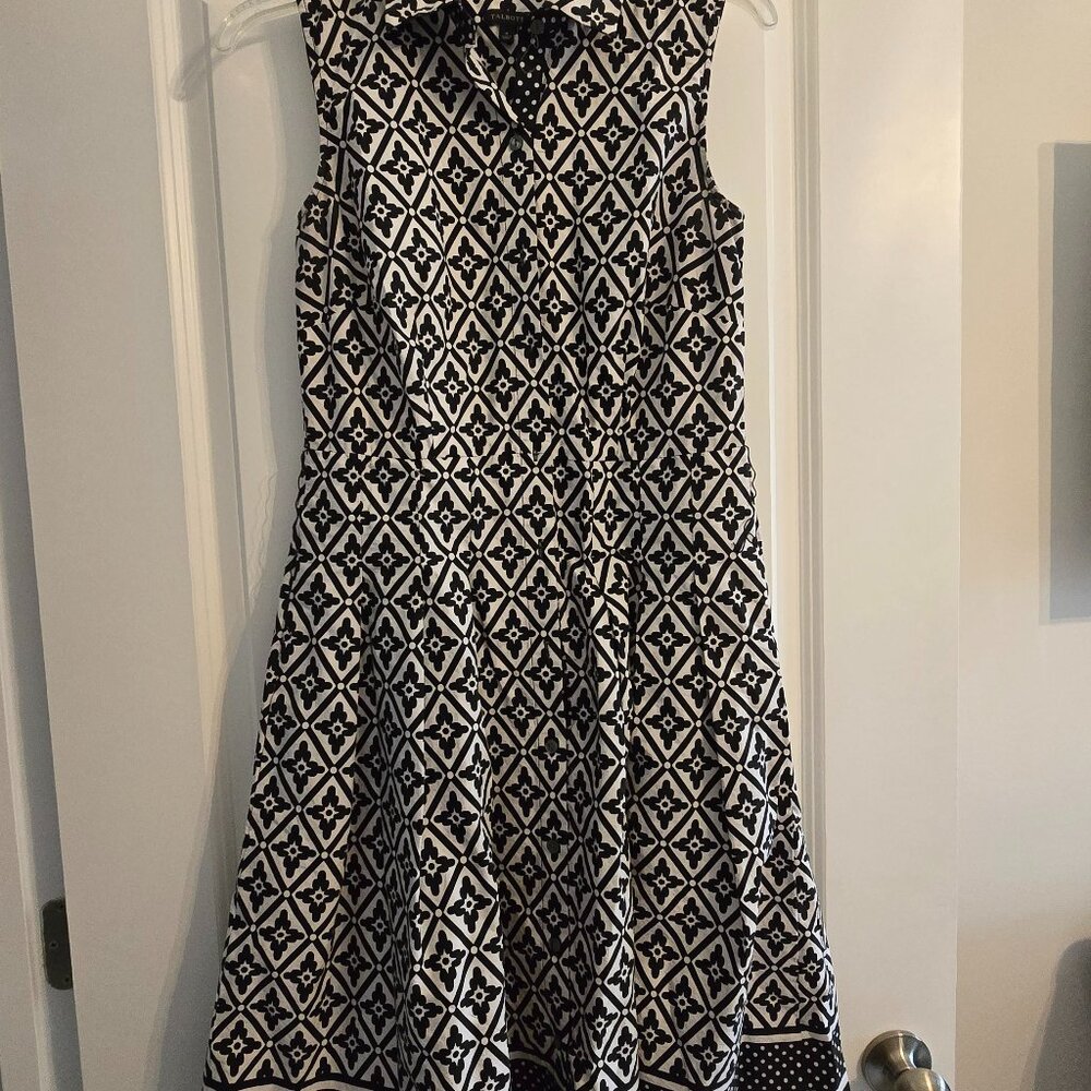 Talbots black and white dress